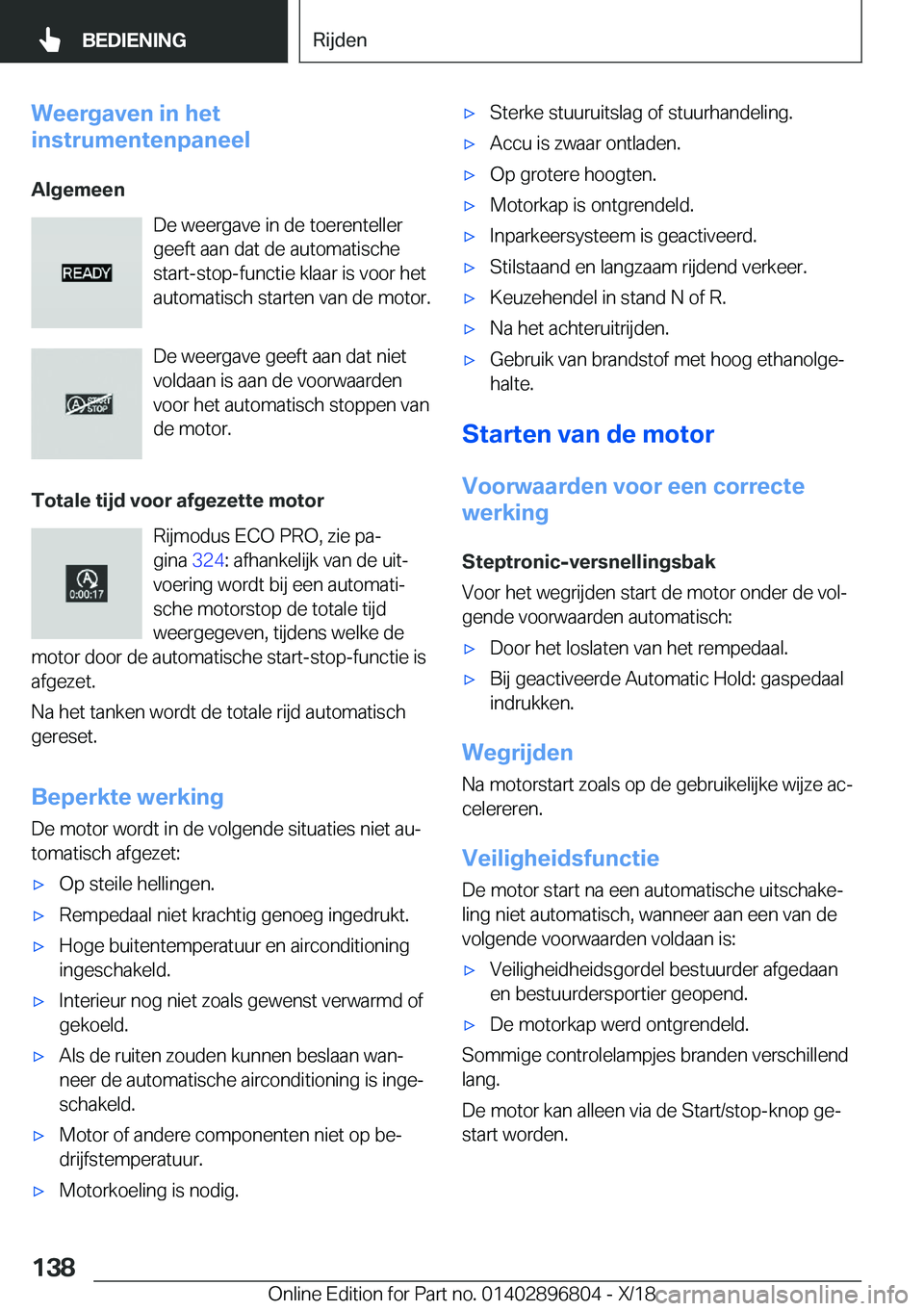BMW 7 SERIES 2019  Instructieboekjes (in Dutch) �W�e�e�r�g�a�v�e�n��i�n��h�e�t
�i�n�s�t�r�u�m�e�n�t�e�n�p�a�n�e�e�l
�A�l�g�e�m�e�e�n �D�e��w�e�e�r�g�a�v�e��i�n��d�e��t�o�e�r�e�n�t�e�l�l�e�r
�g�e�e�f�t��a�a�n��d�a�t��d�e��a�u�t�o�m�a�t�i�s
