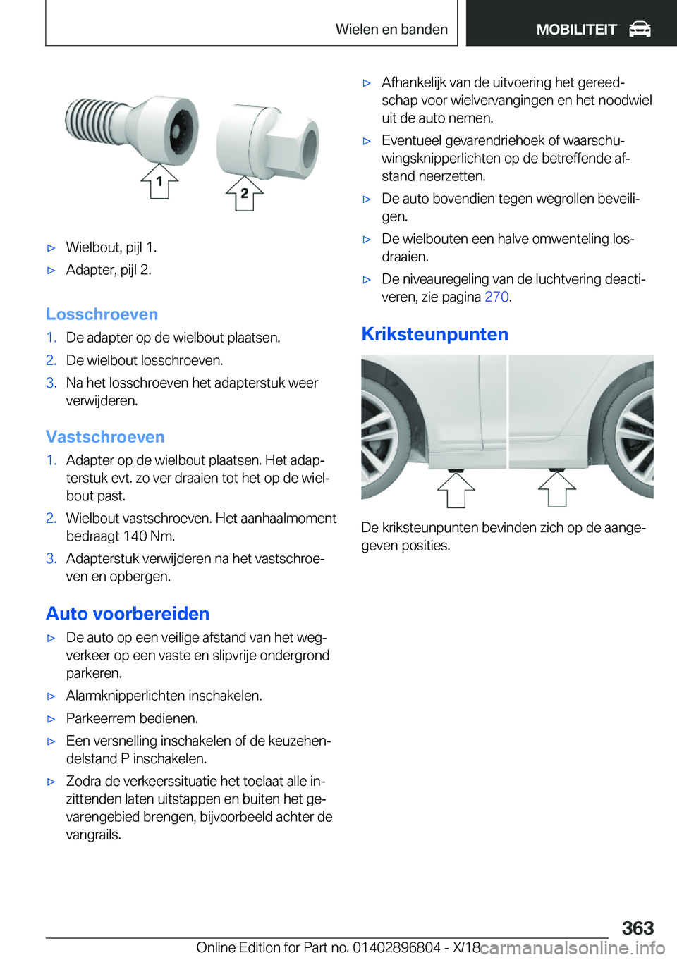 BMW 7 SERIES 2019  Instructieboekjes (in Dutch) 'x�W�i�e�l�b�o�u�t�,��p�i�j�l��1�.'x�A�d�a�p�t�e�r�,��p�i�j�l��2�.
�L�o�s�s�c�h�r�o�e�v�e�n
�1�.�D�e��a�d�a�p�t�e�r��o�p��d�e��w�i�e�l�b�o�u�t��p�l�a�a�t�s�e�n�.�2�.�D�e��w�i�e�l�b�o
