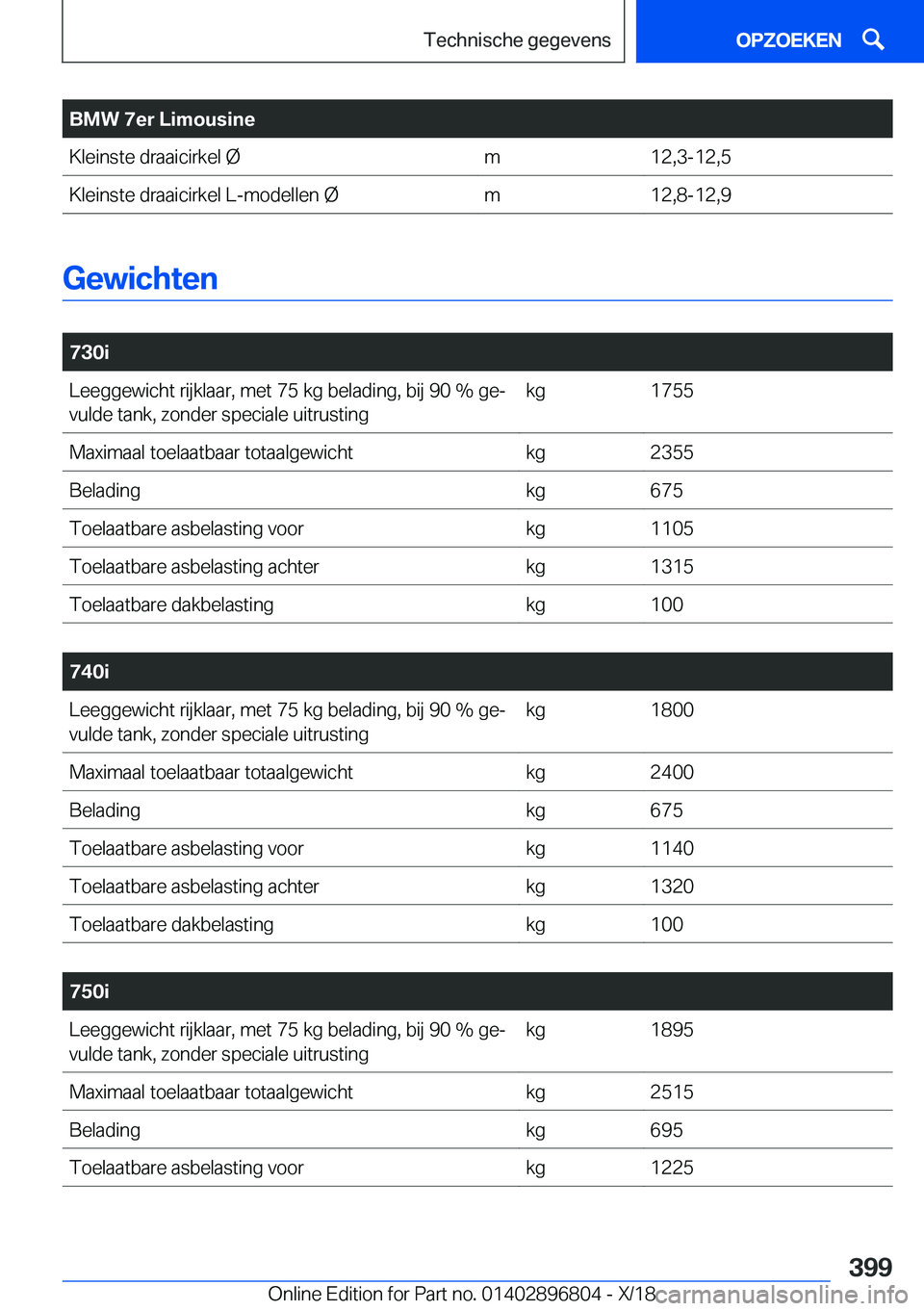 BMW 7 SERIES 2019  Instructieboekjes (in Dutch) �B�M�W��7�e�r��L�i�m�o�u�s�i�n�e�K�l�e�i�n�s�t�e��d�r�a�a�i�c�i�r�k�e�l��