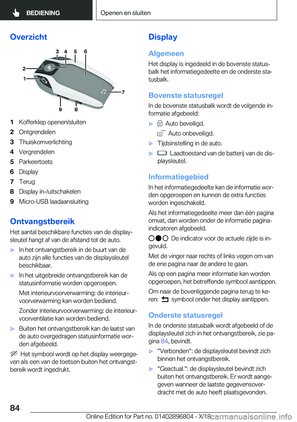 BMW 7 SERIES 2019  Instructieboekjes (in Dutch) �O�v�e�r�z�i�c�h�t�1�K�o�f�f�e�r�k�l�e�p��o�p�e�n�e�n�/�s�l�u�i�t�e�n�2�O�n�t�g�r�e�n�d�e�l�e�n�3�T�h�u�i�s�k�o�m�v�e�r�l�i�c�h�t�i�n�g�4�V�e�r�g�r�e�n�d�e�l�e�n�5�P�a�r�k�e�e�r�t�o�e�t�s�6�D�i�s�p�l