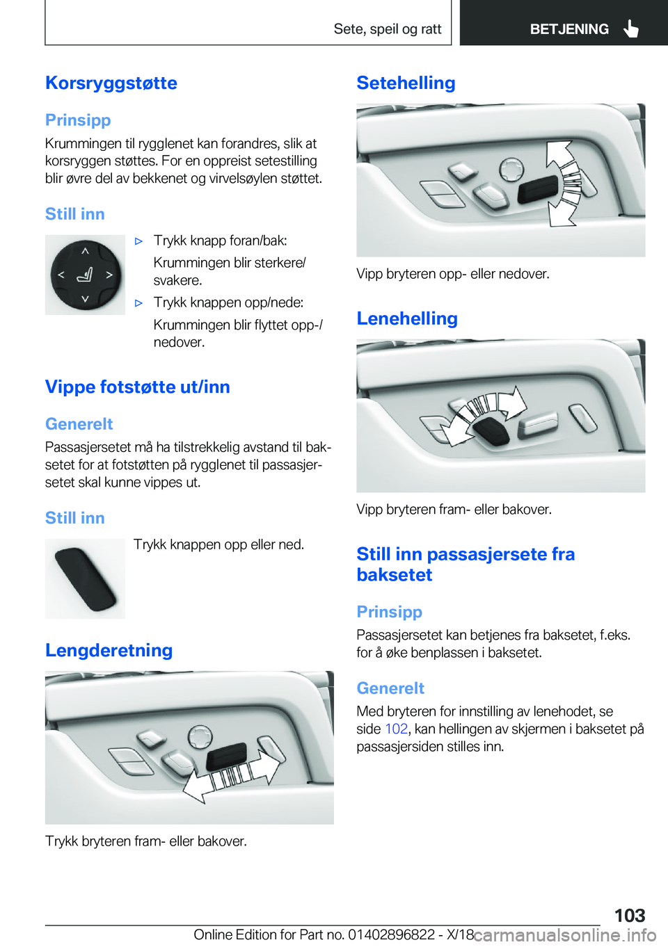 BMW 7 SERIES 2019  InstruksjonsbØker (in Norwegian) �K�o�r�s�r�y�g�g�s�t�