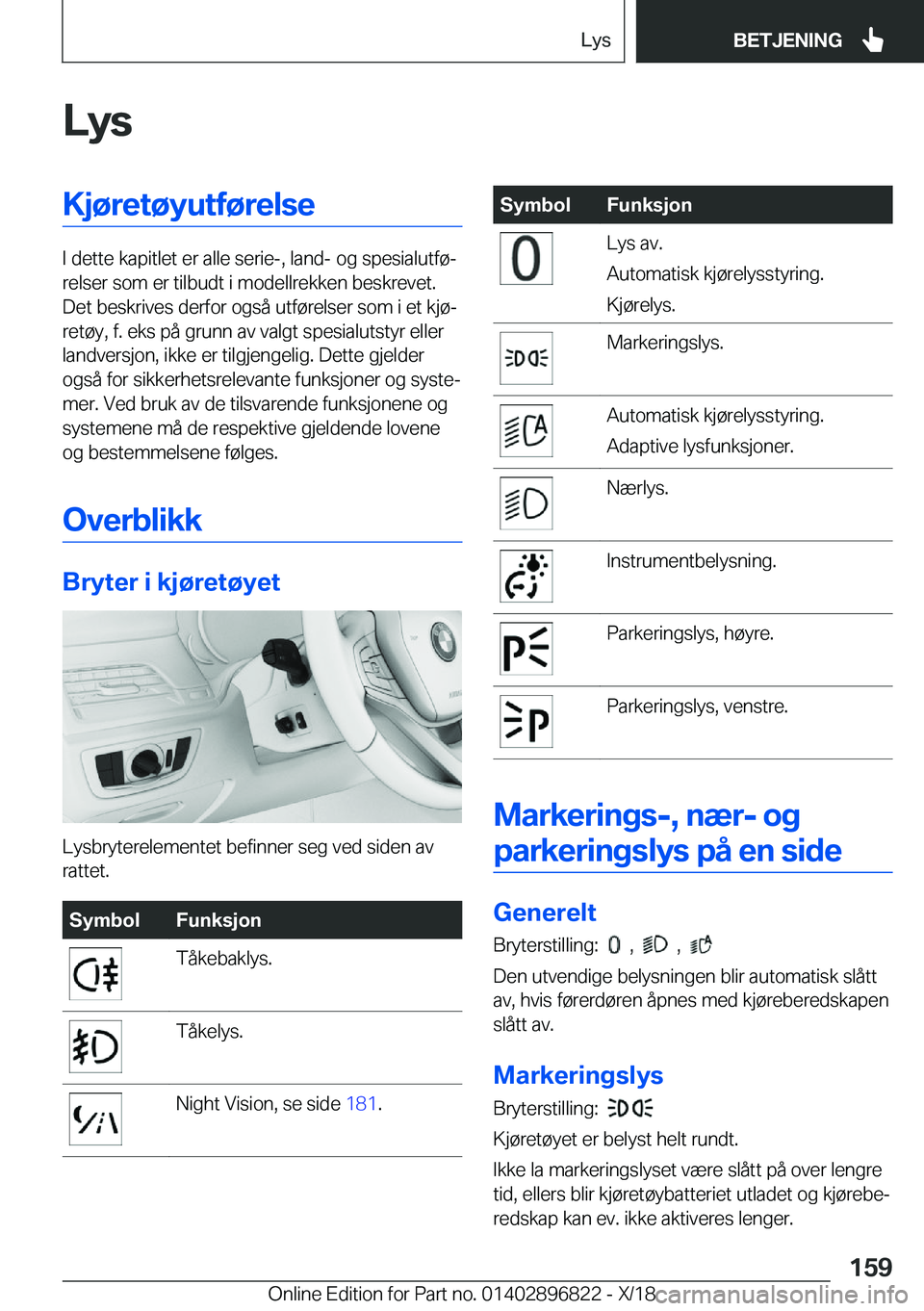 BMW 7 SERIES 2019  InstruksjonsbØker (in Norwegian) �L�y�s�K�j�