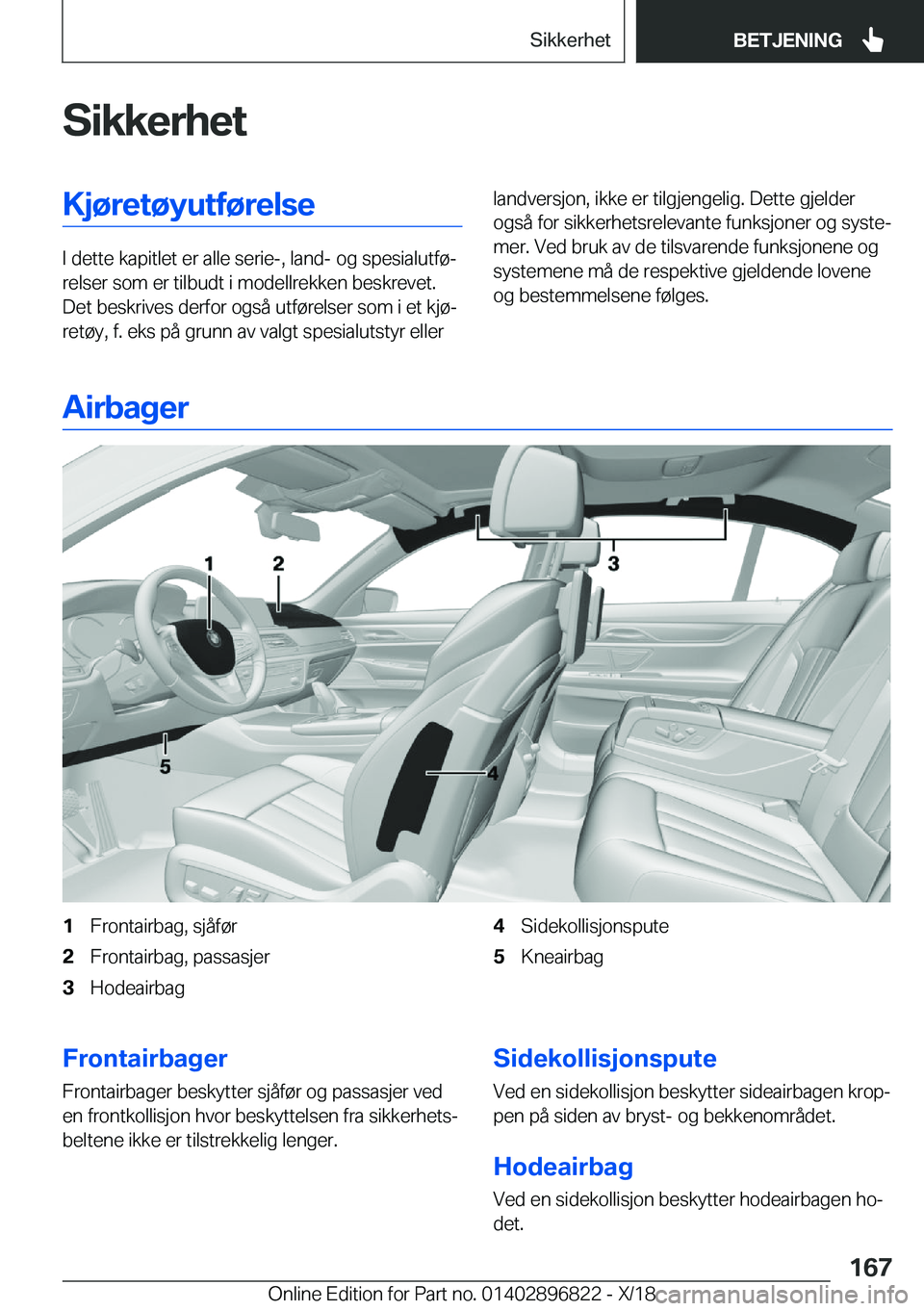 BMW 7 SERIES 2019  InstruksjonsbØker (in Norwegian) �S�i�k�k�e�r�h�e�t�K�j�