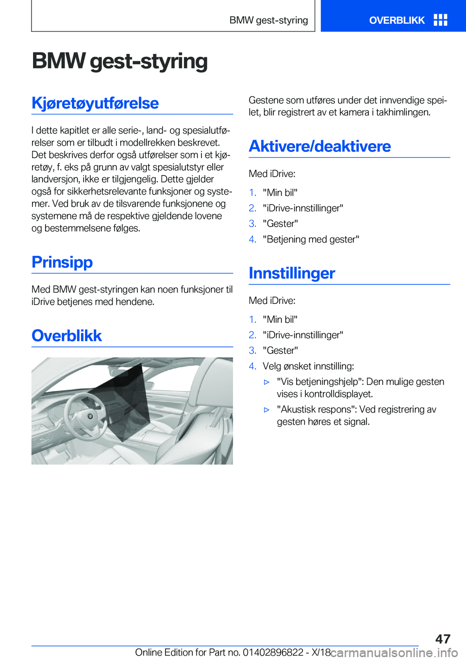 BMW 7 SERIES 2019  InstruksjonsbØker (in Norwegian) �B�M�W��g�e�s�t�-�s�t�y�r�i�n�g�K�j�