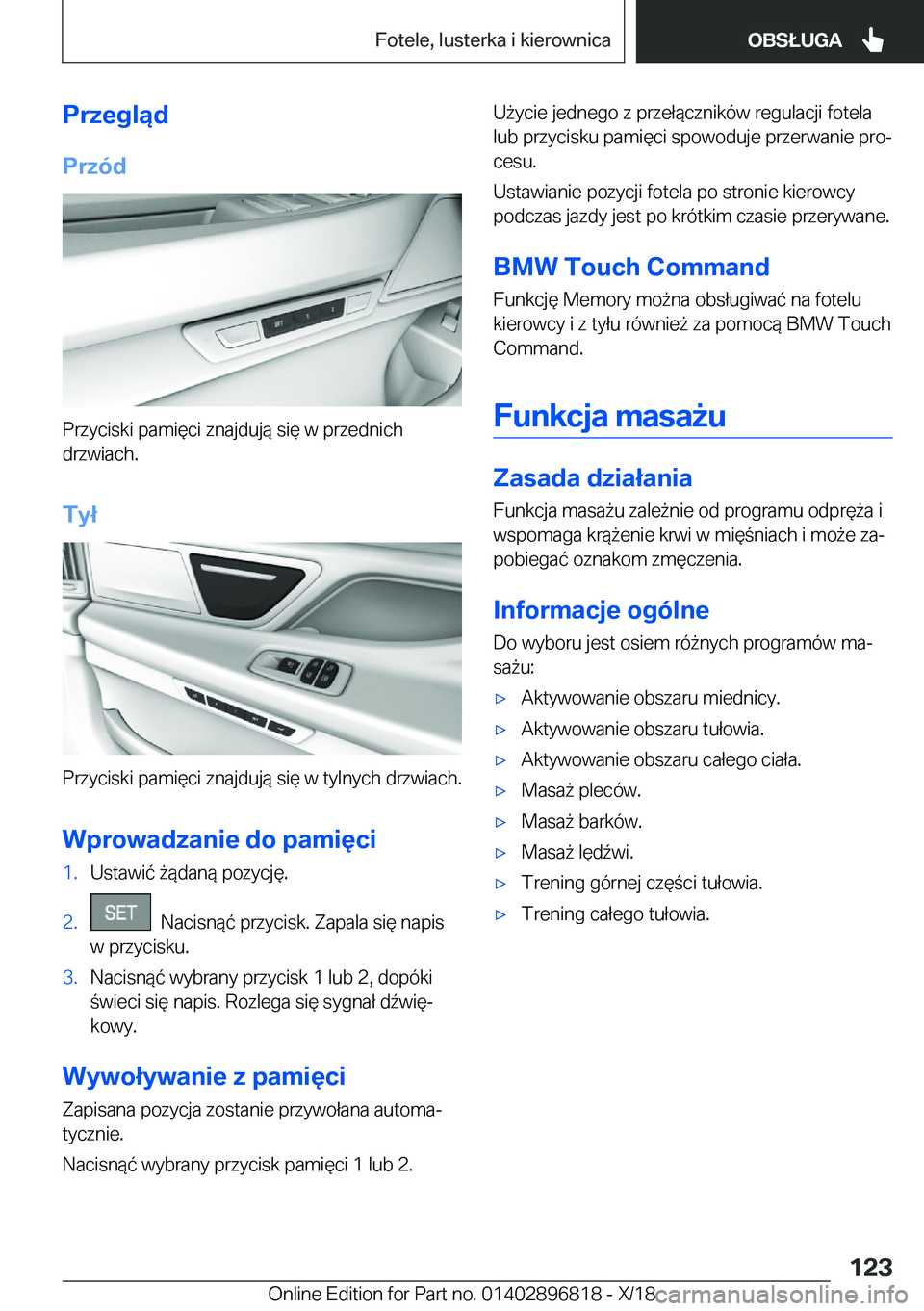 BMW 7 SERIES 2019  Instrukcja obsługi (in Polish) �P�r�z�e�g�l�ą�d�P�r�z�