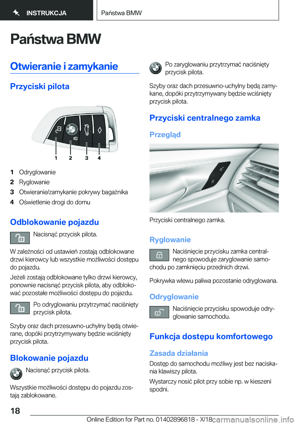 BMW 7 SERIES 2019  Instrukcja obsługi (in Polish) �P�a�