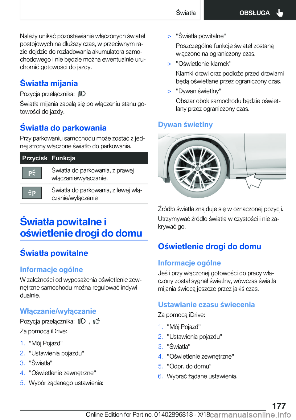 BMW 7 SERIES 2019  Instrukcja obsługi (in Polish) �N�a�l�e9�y��u�n�i�k�a�