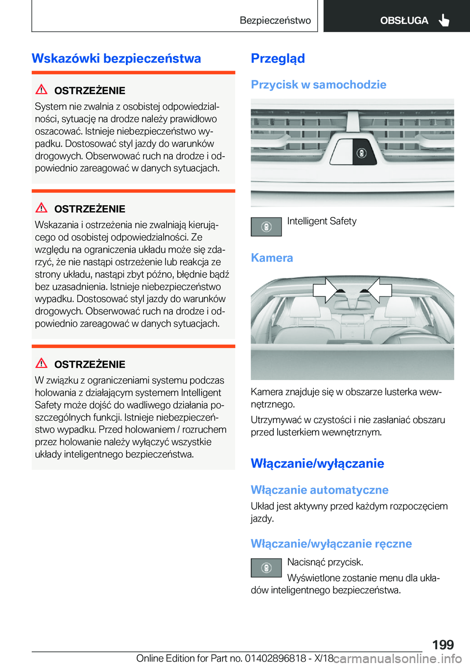 BMW 7 SERIES 2019  Instrukcja obsługi (in Polish) �W�s�k�a�z�