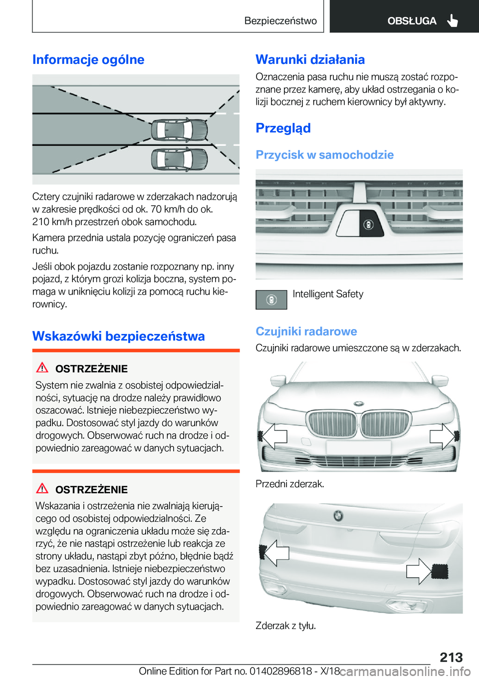 BMW 7 SERIES 2019  Instrukcja obsługi (in Polish) �I�n�f�o�r�m�a�c�j�e��o�g�