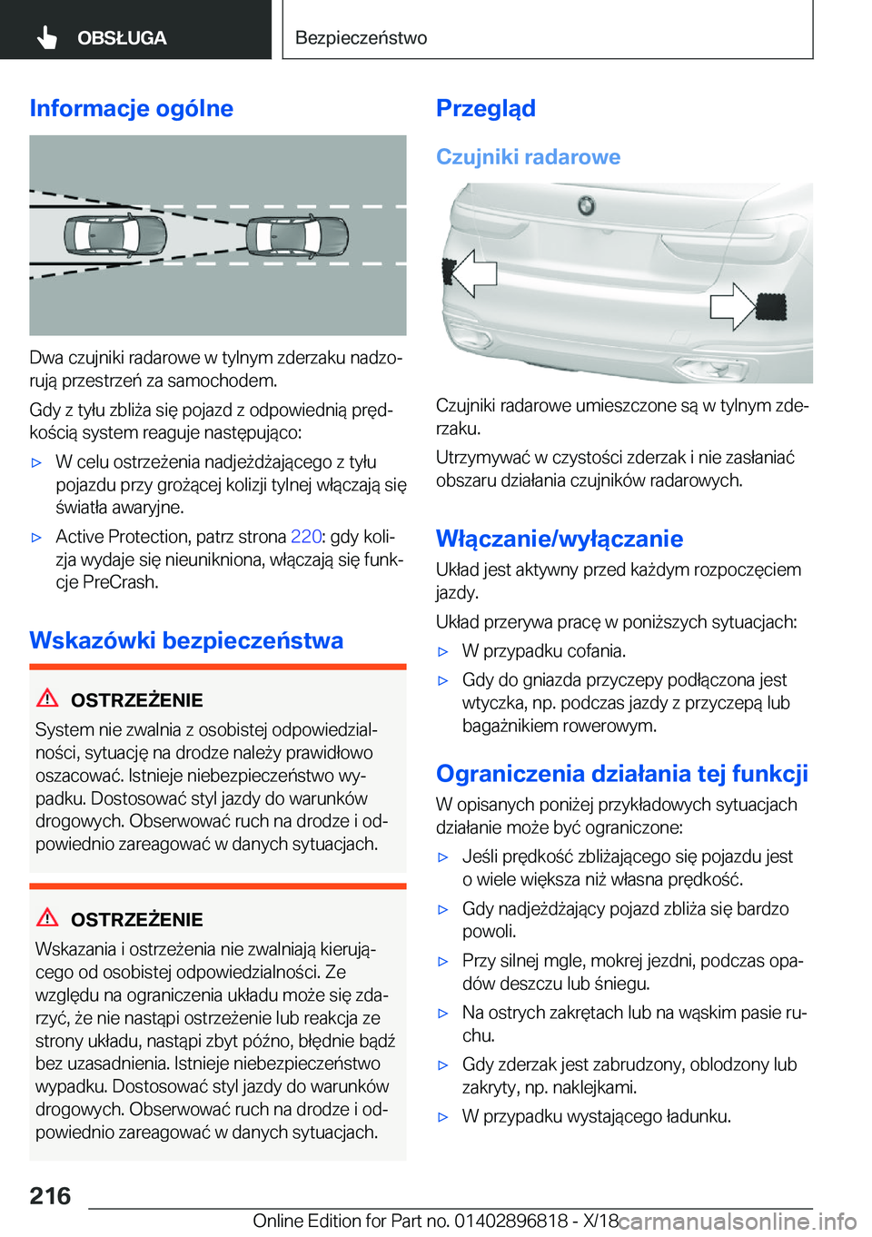 BMW 7 SERIES 2019  Instrukcja obsługi (in Polish) �I�n�f�o�r�m�a�c�j�e��o�g�