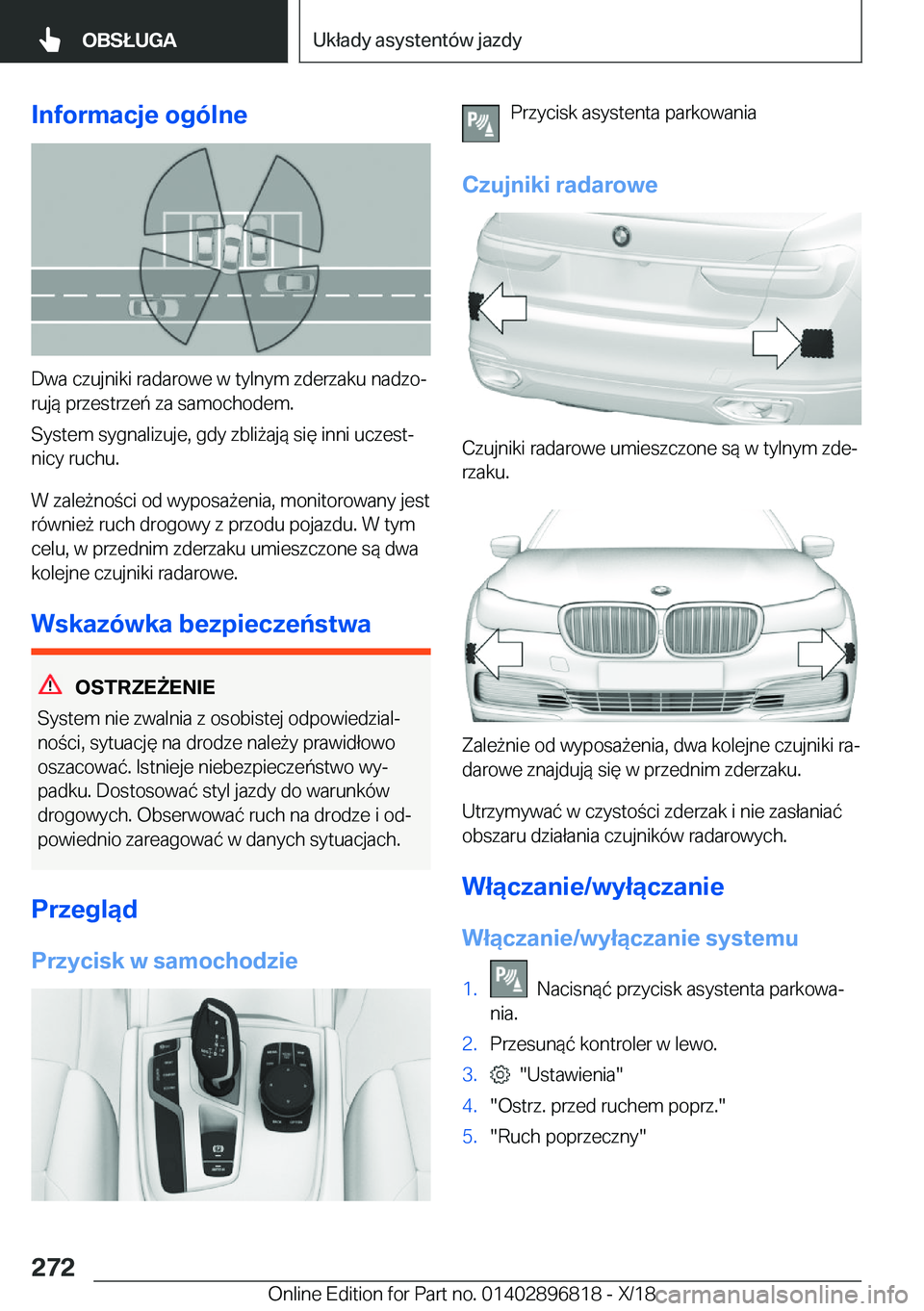 BMW 7 SERIES 2019  Instrukcja obsługi (in Polish) �I�n�f�o�r�m�a�c�j�e��o�g�