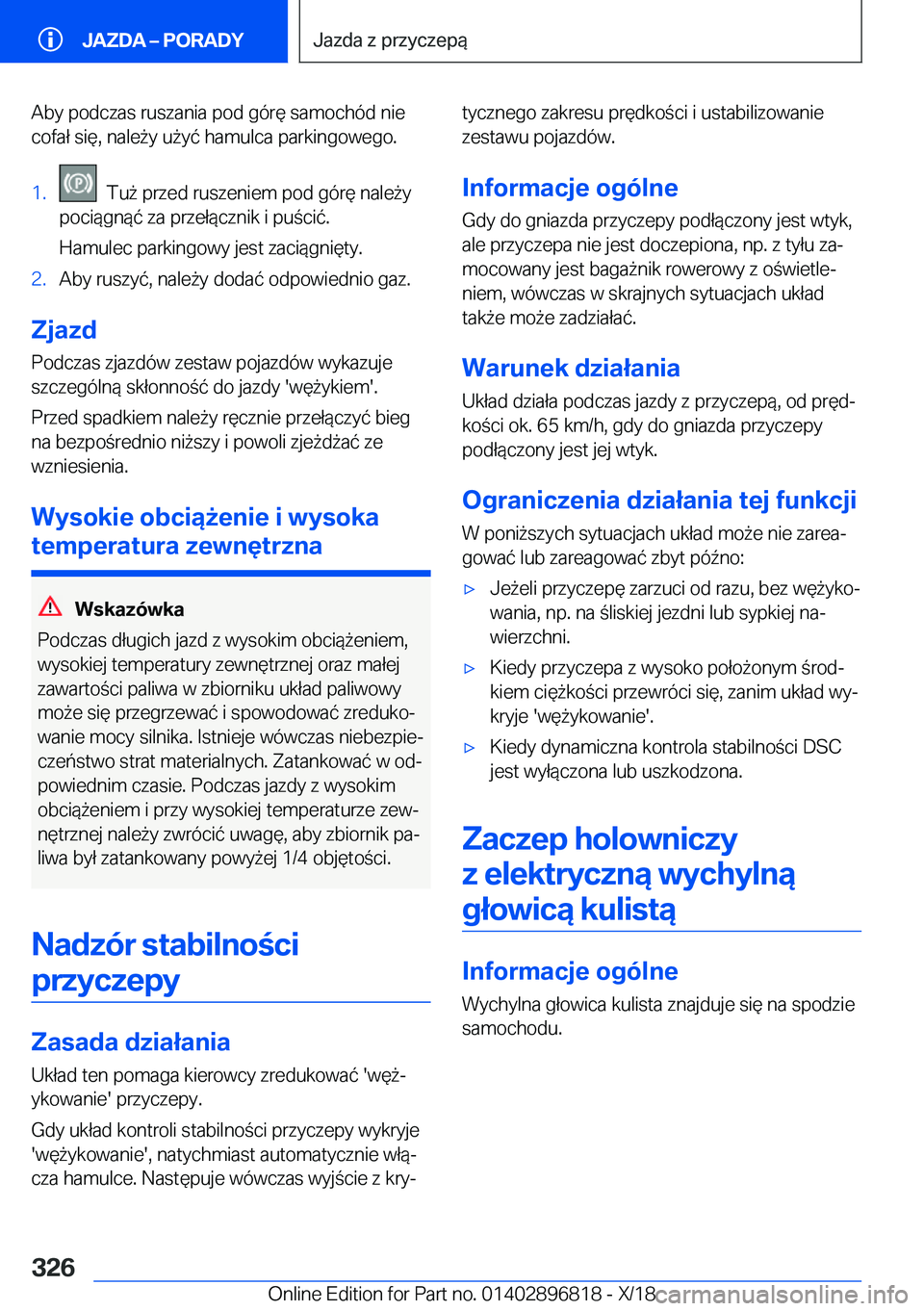 BMW 7 SERIES 2019  Instrukcja obsługi (in Polish) �A�b�y��p�o�d�c�z�a�s��r�u�s�z�a�n�i�a��p�o�d��g�