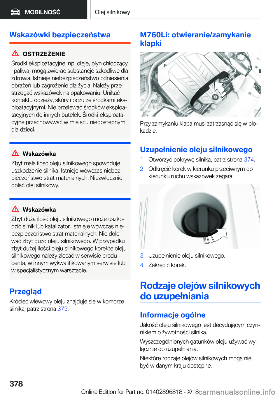 BMW 7 SERIES 2019  Instrukcja obsługi (in Polish) �W�s�k�a�z�