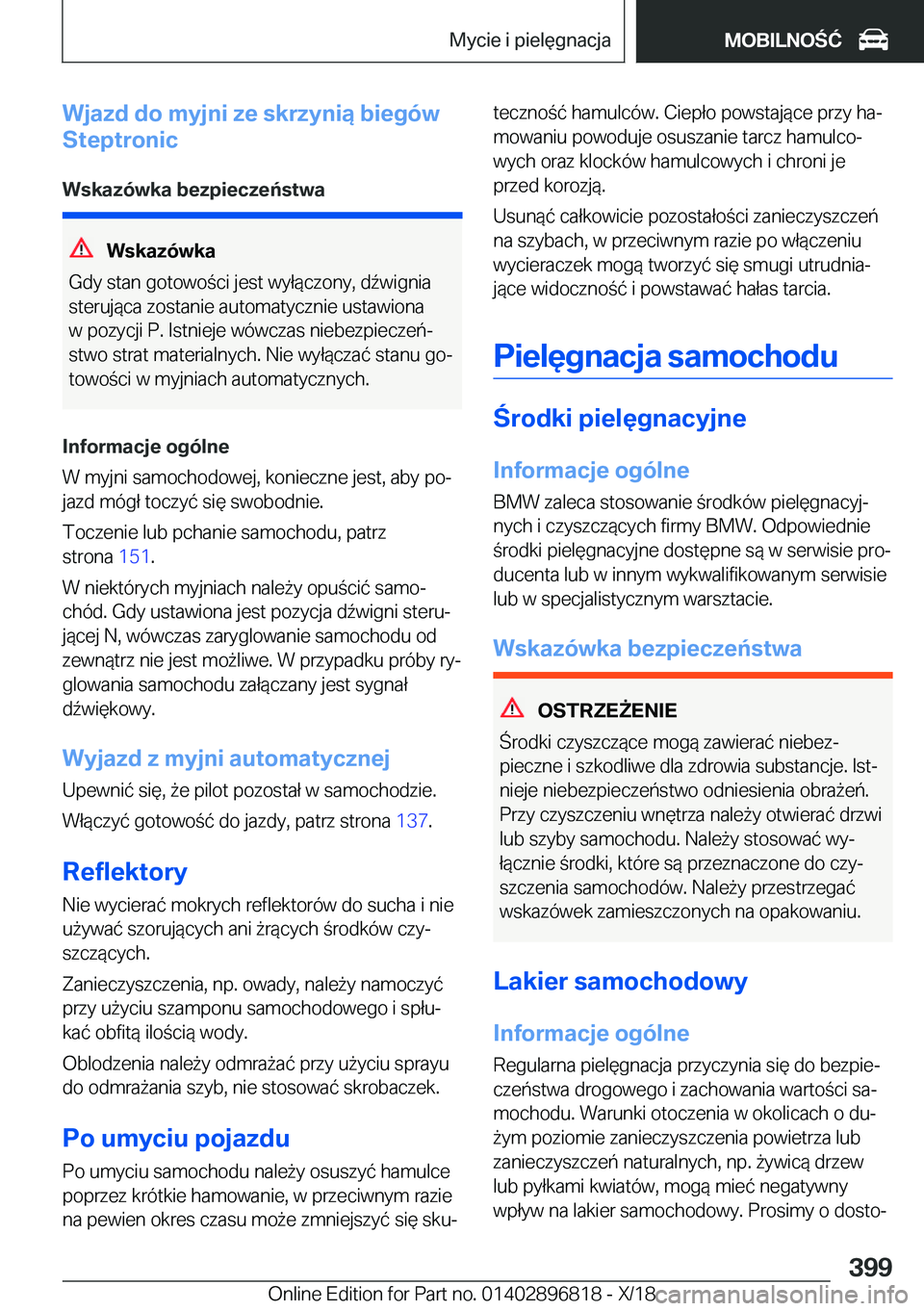 BMW 7 SERIES 2019  Instrukcja obsługi (in Polish) �W�j�a�z�d��d�o��m�y�j�n�i��z�e��s�k�r�z�y�n�i�ą��b�i�e�g�