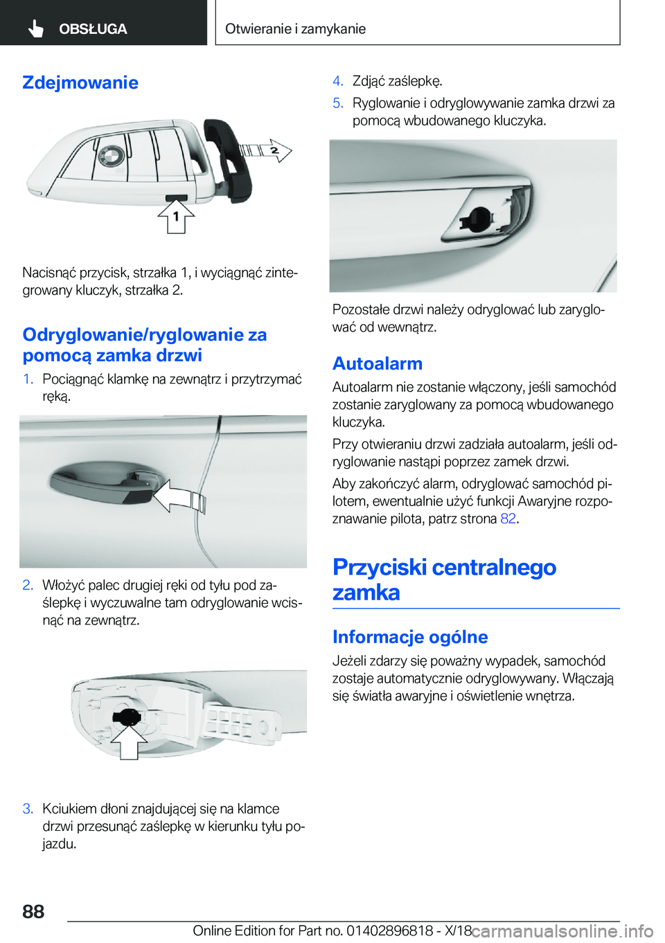 BMW 7 SERIES 2019  Instrukcja obsługi (in Polish) �Z�d�e�j�m�o�w�a�n�i�e
�N�a�c�i�s�n�