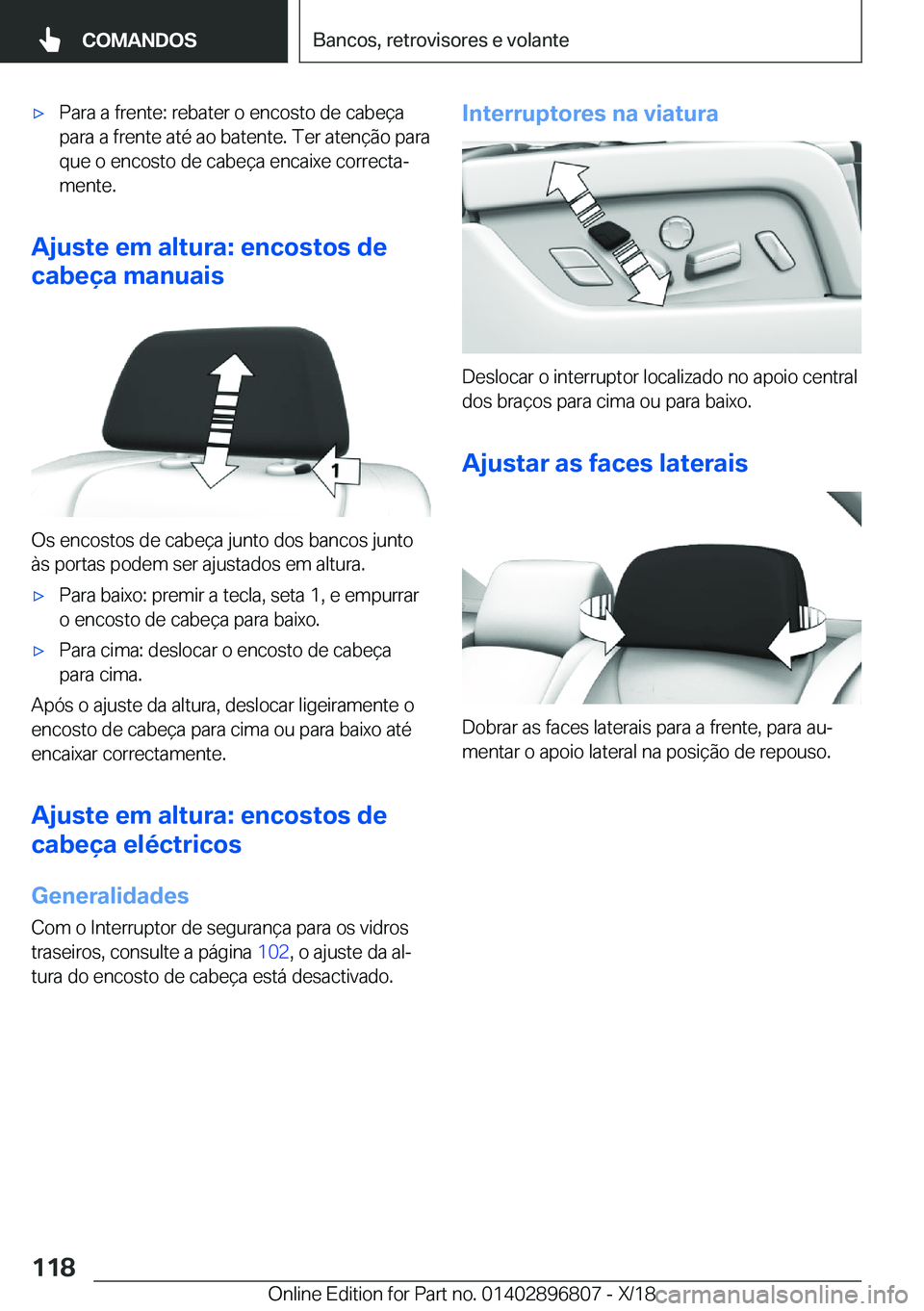 BMW 7 SERIES 2019  Manual do condutor (in Portuguese) 'x�P�a�r�a��a��f�r�e�n�t�e�:��r�e�b�a�t�e�r��o��e�n�c�o�s�t�o��d�e��c�a�b�e�