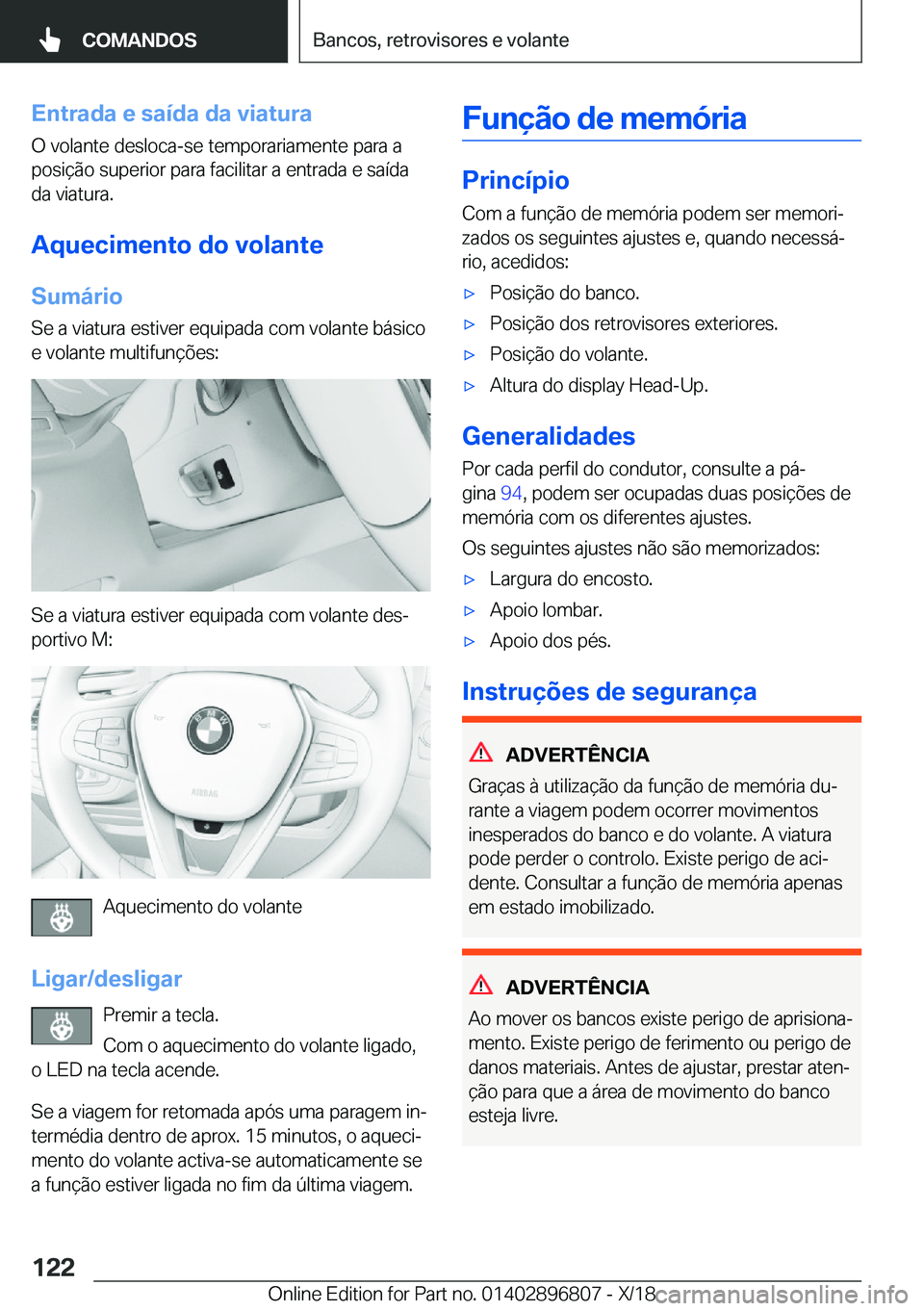 BMW 7 SERIES 2019  Manual do condutor (in Portuguese) �E�n�t�r�a�d�a��e��s�a�