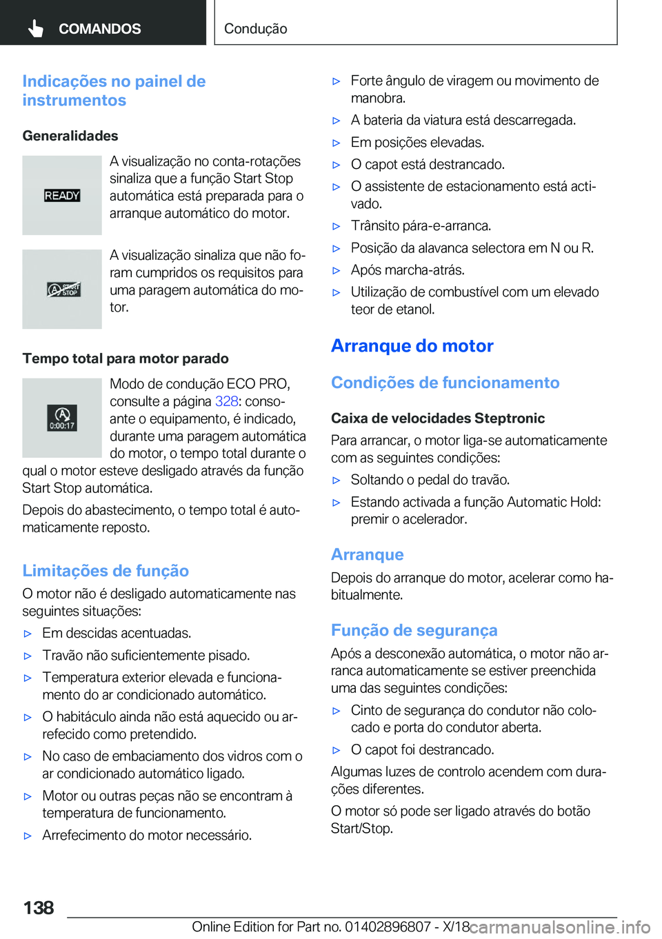 BMW 7 SERIES 2019  Manual do condutor (in Portuguese) �I�n�d�i�c�a�