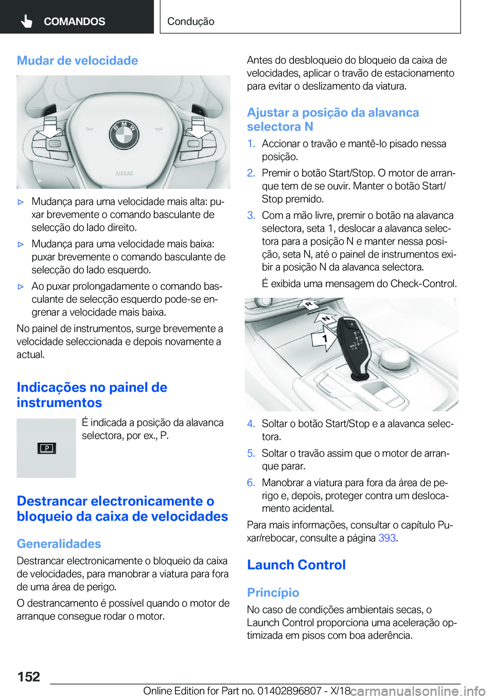BMW 7 SERIES 2019  Manual do condutor (in Portuguese) �M�u�d�a�r��d�e��v�e�l�o�c�i�d�a�d�e'x�M�u�d�a�n�
