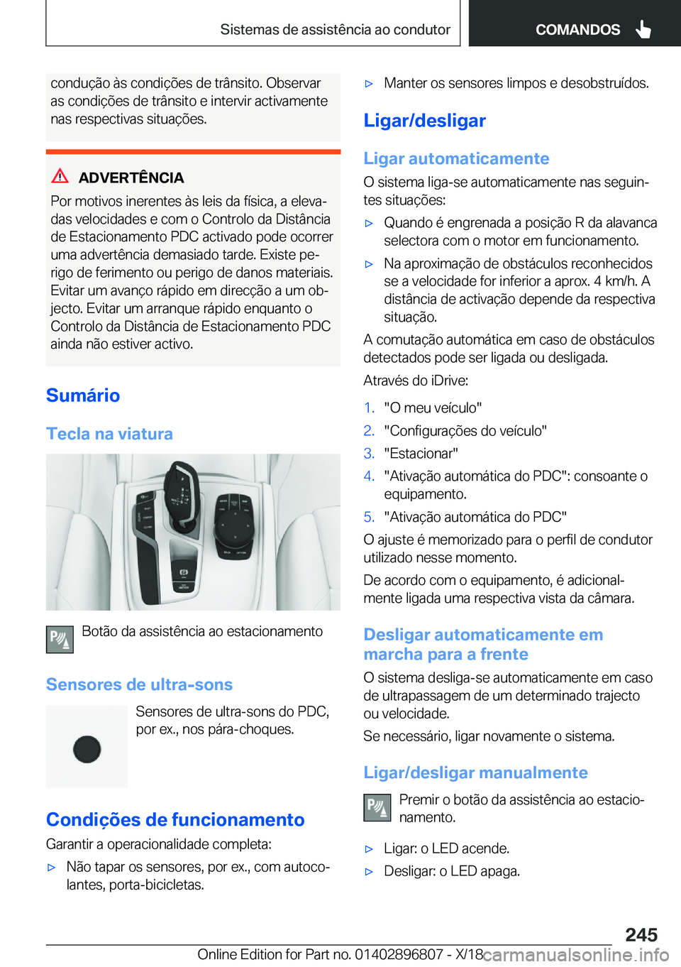 BMW 7 SERIES 2019  Manual do condutor (in Portuguese) �c�o�n�d�u�