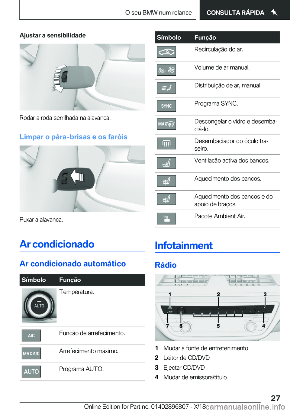 BMW 7 SERIES 2019  Manual do condutor (in Portuguese) �A�j�u�s�t�a�r��a��s�e�n�s�i�b�i�l�i�d�a�d�e
�R�o�d�a�r��a��r�o�d�a��s�e�r�r�i�l�h�a�d�a��n�a��a�l�a�v�a�n�c�a�.
�L�i�m�p�a�r��o��p�á�r�a�-�b�r�i�s�a�s��e��o�s��f�a�r�