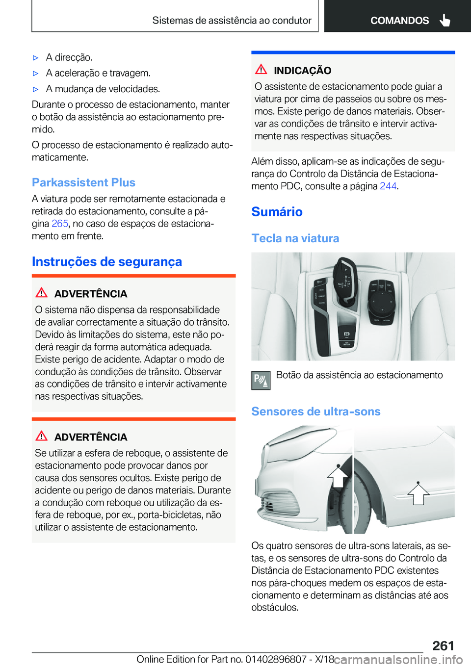 BMW 7 SERIES 2019  Manual do condutor (in Portuguese) 'x�A��d�i�r�e�c�