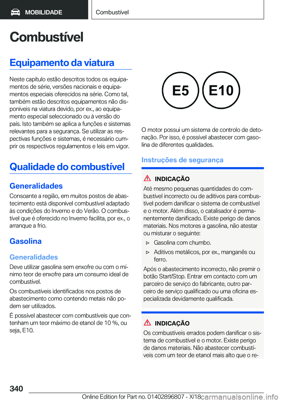 BMW 7 SERIES 2019  Manual do condutor (in Portuguese) �C�o�m�b�u�s�t�