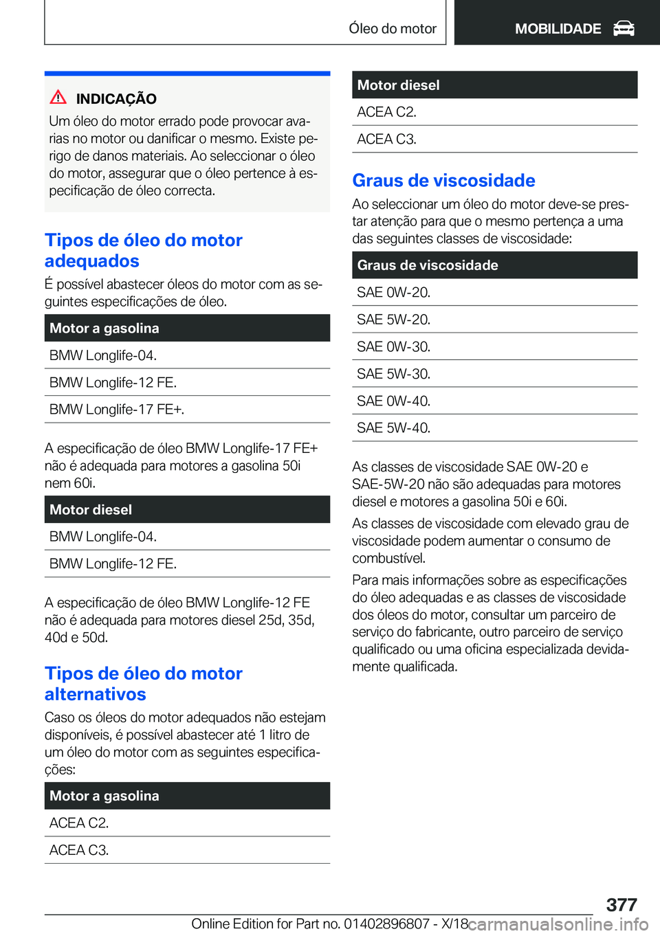 BMW 7 SERIES 2019  Manual do condutor (in Portuguese) �I�N�D�I�C�A�