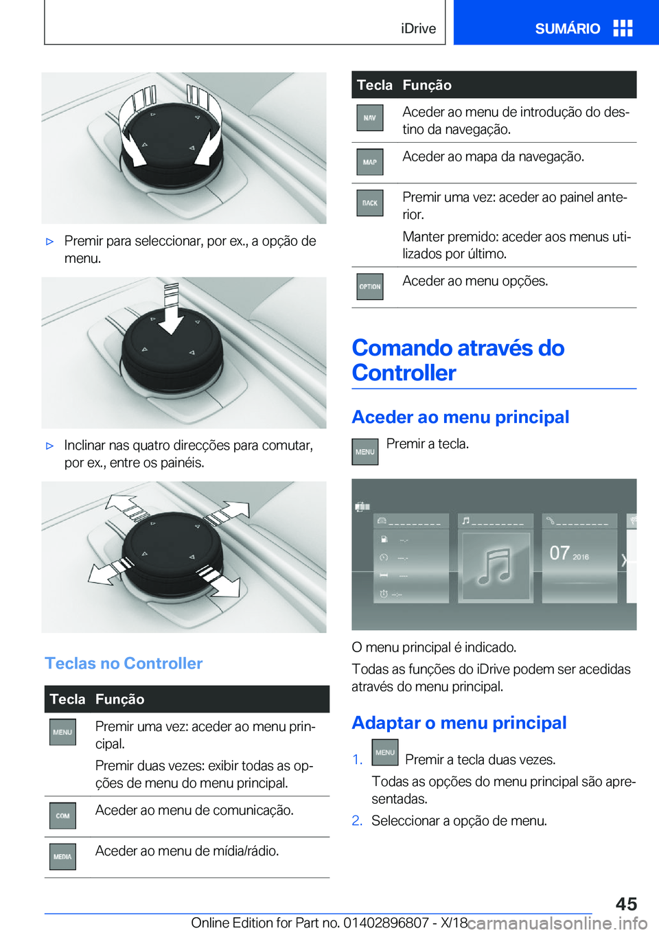 BMW 7 SERIES 2019  Manual do condutor (in Portuguese) 'x�P�r�e�m�i�r��p�a�r�a��s�e�l�e�c�c�i�o�n�a�r�,��p�o�r��e�x�.�,��a��o�p�