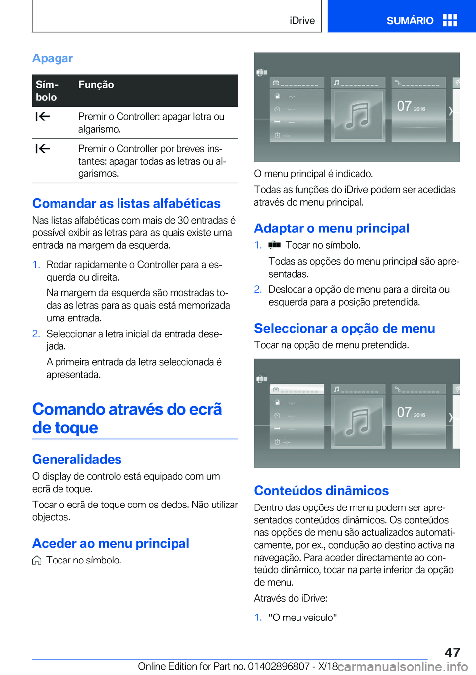 BMW 7 SERIES 2019  Manual do condutor (in Portuguese) �A�p�a�g�a�r�S�