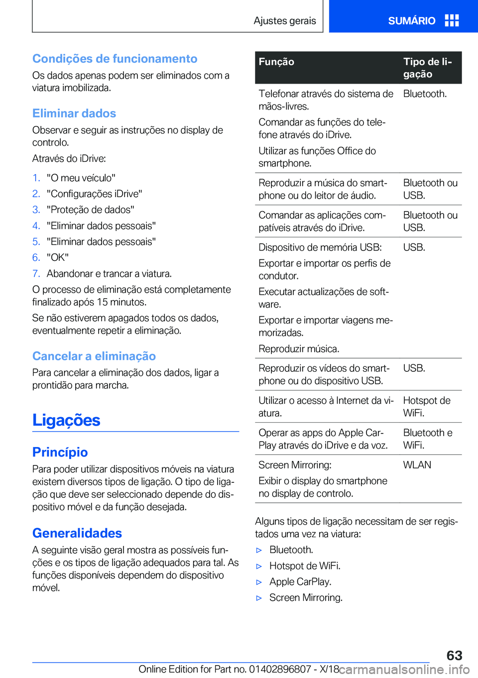 BMW 7 SERIES 2019  Manual do condutor (in Portuguese) �C�o�n�d�i�