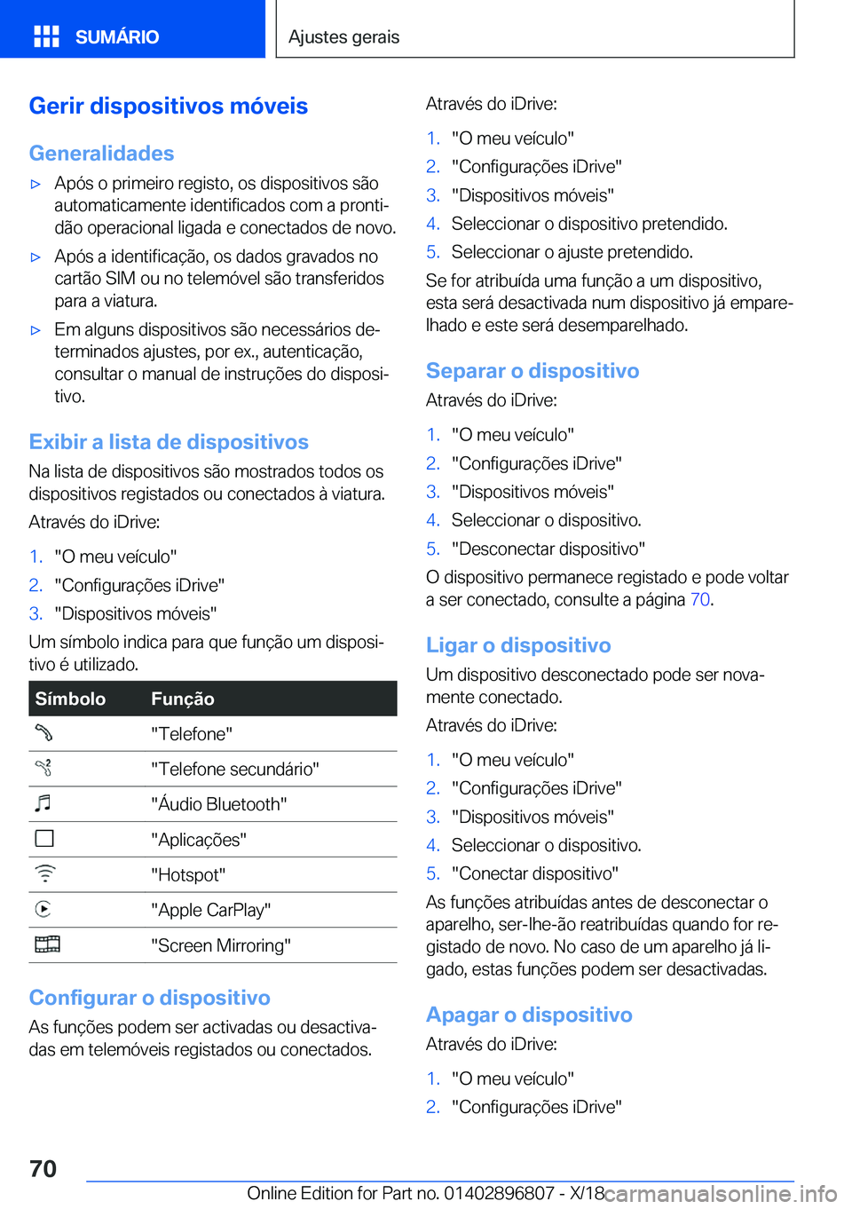 BMW 7 SERIES 2019  Manual do condutor (in Portuguese) �G�e�r�i�r��d�i�s�p�o�s�i�t�i�v�o�s��m�
