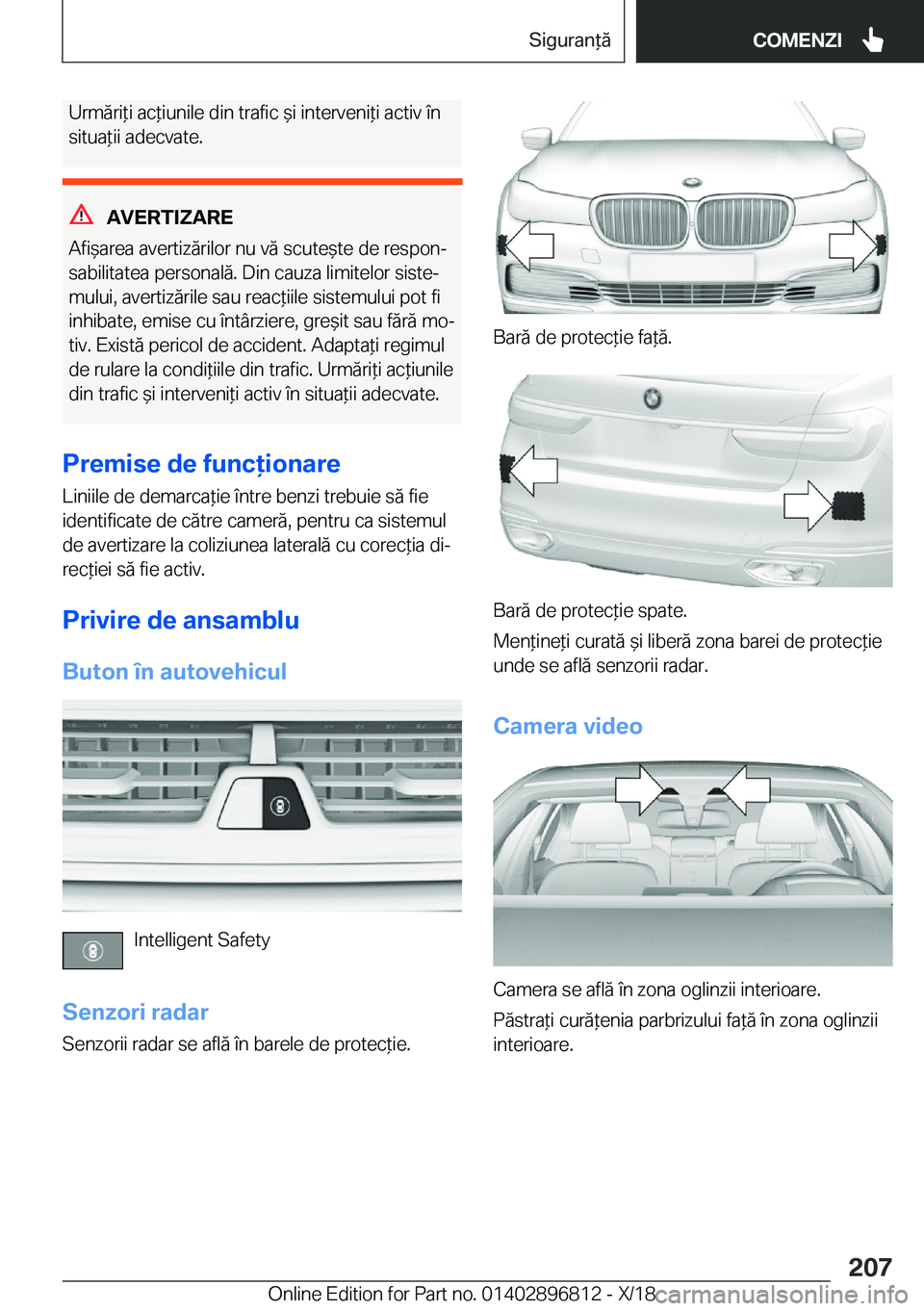BMW 7 SERIES 2019  Ghiduri De Utilizare (in Romanian) �U�r�m�