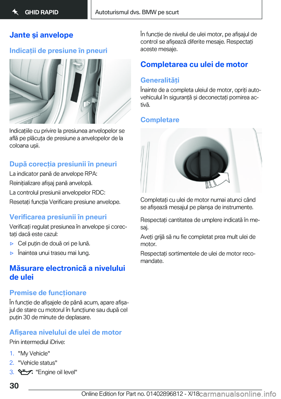 BMW 7 SERIES 2019  Ghiduri De Utilizare (in Romanian) �J�a�n�t�e�&�i��a�n�v�e�l�o�p�e�I�n�d�i�c�a�i�i��d�e��p�r�e�s�i�u�n�e��