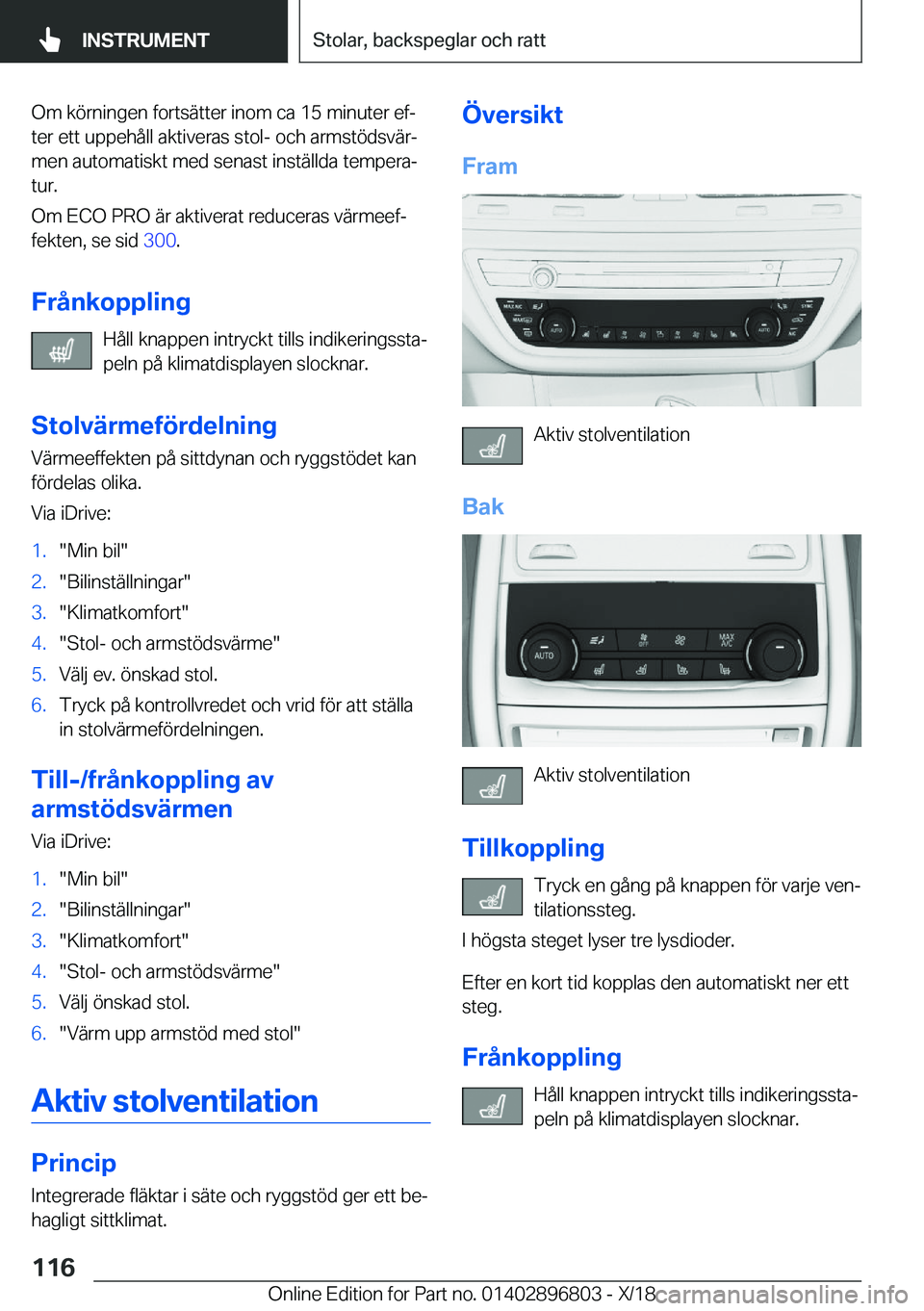 BMW 7 SERIES 2019  InstruktionsbÖcker (in Swedish) �O�m��k�