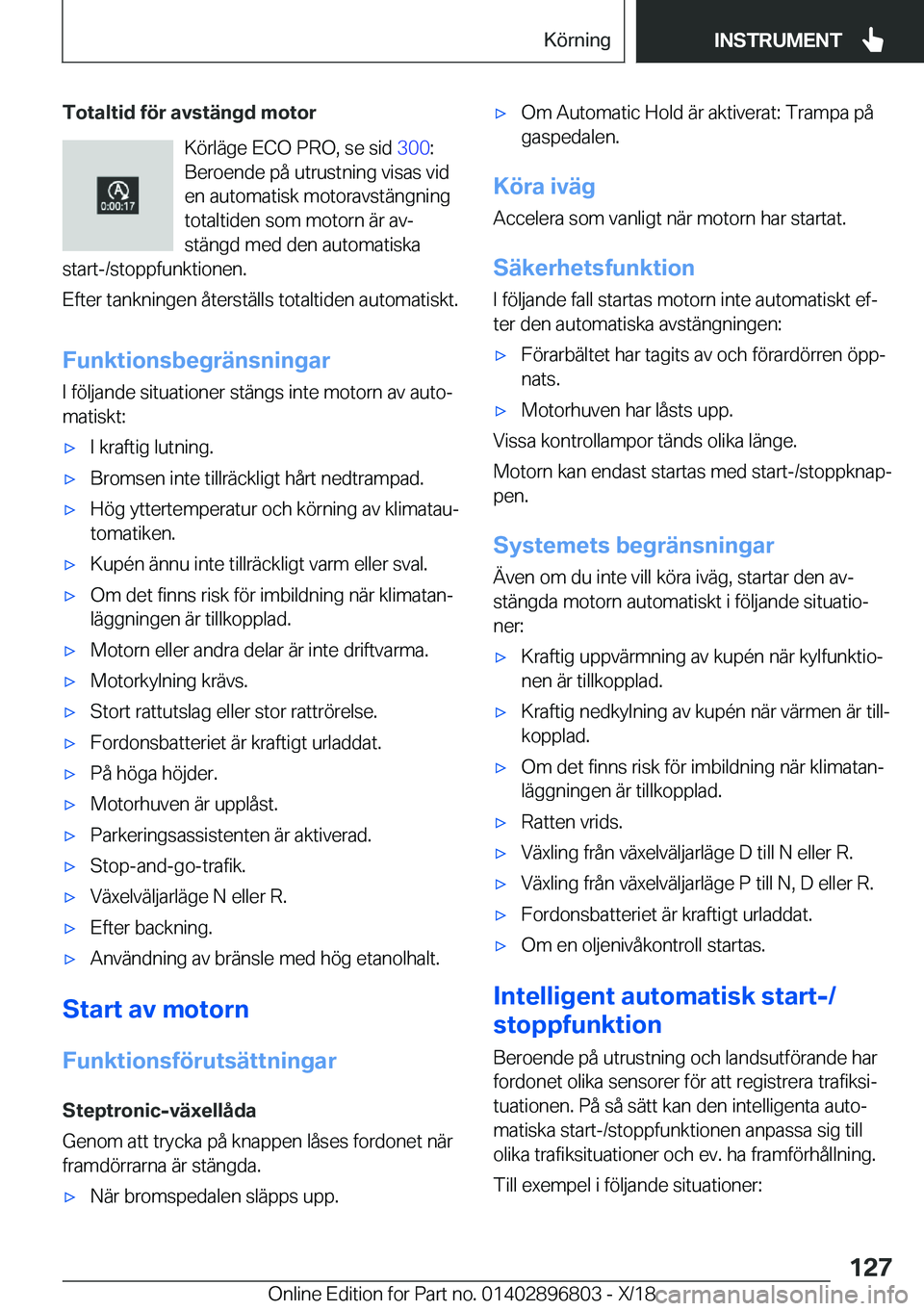 BMW 7 SERIES 2019  InstruktionsbÖcker (in Swedish) �T�o�t�a�l�t�i�d��f�