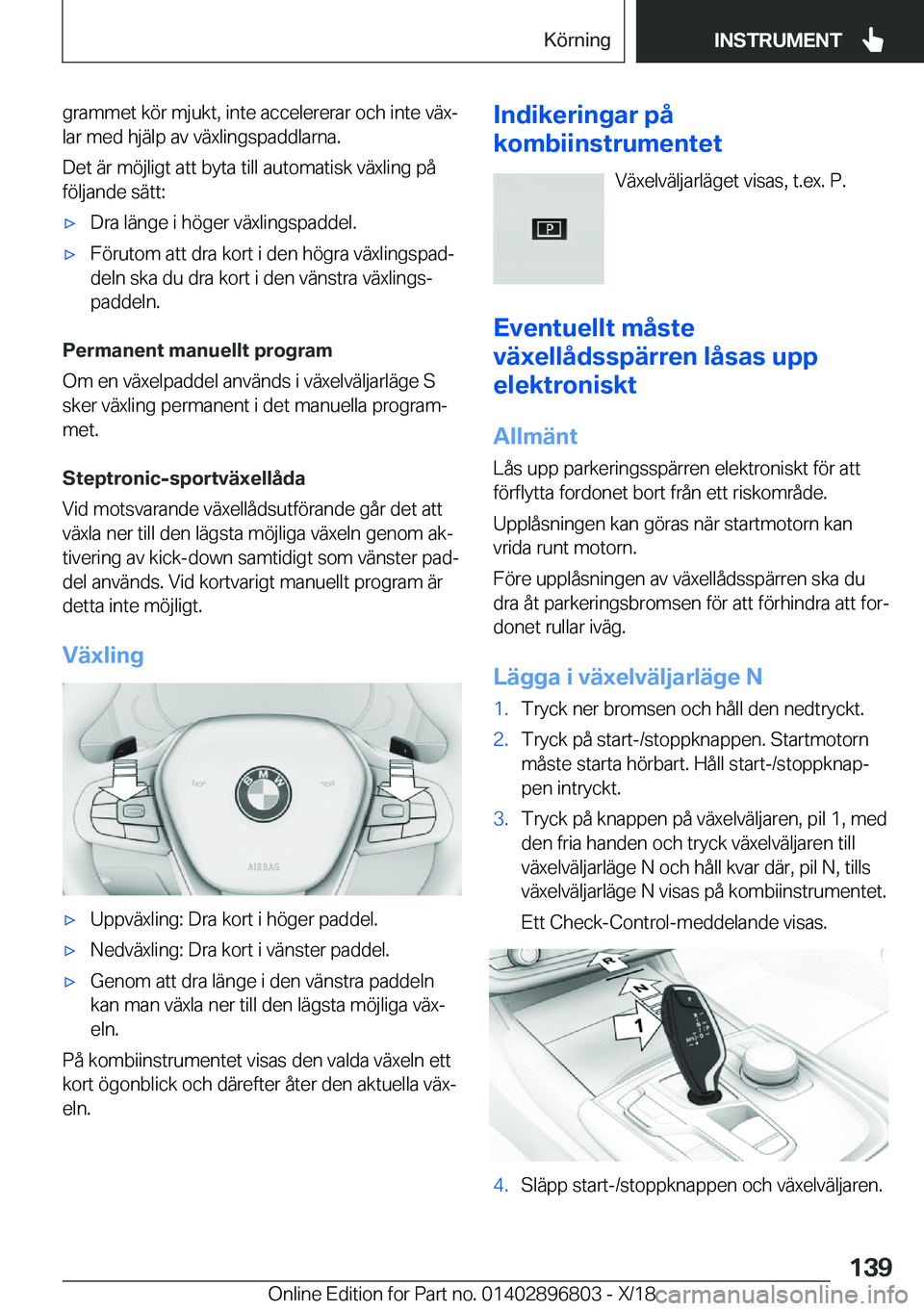 BMW 7 SERIES 2019  InstruktionsbÖcker (in Swedish) �g�r�a�m�m�e�t��k�
