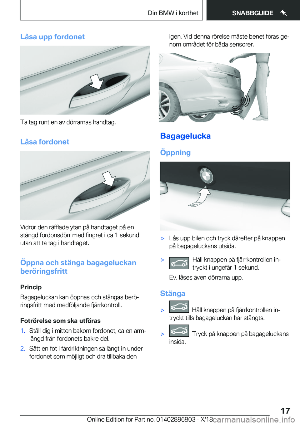 BMW 7 SERIES 2019  InstruktionsbÖcker (in Swedish) �L�å�s�a��u�p�p��f�o�r�d�o�n�e�t
�T�a��t�a�g��r�u�n�t��e�n��a�v��d�