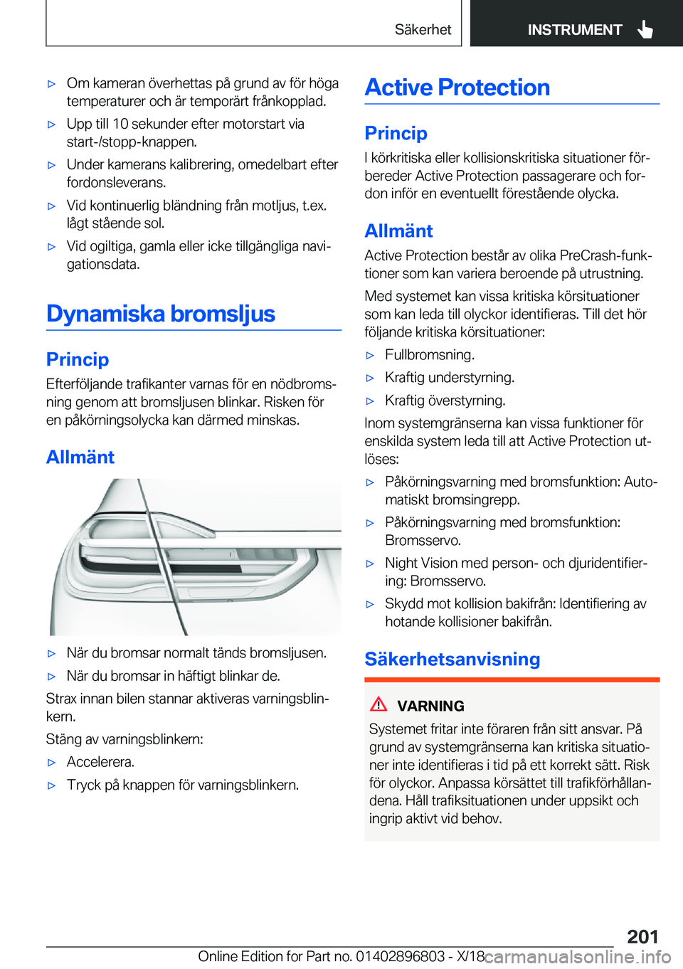 BMW 7 SERIES 2019  InstruktionsbÖcker (in Swedish) 'x�O�m��k�a�m�e�r�a�n��