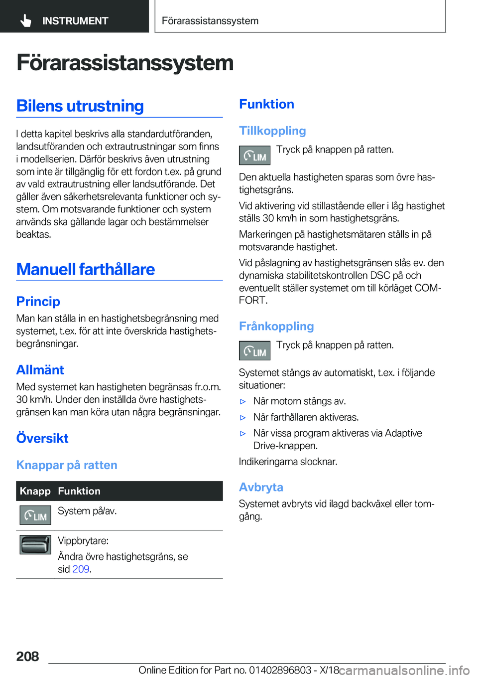 BMW 7 SERIES 2019  InstruktionsbÖcker (in Swedish) �F�