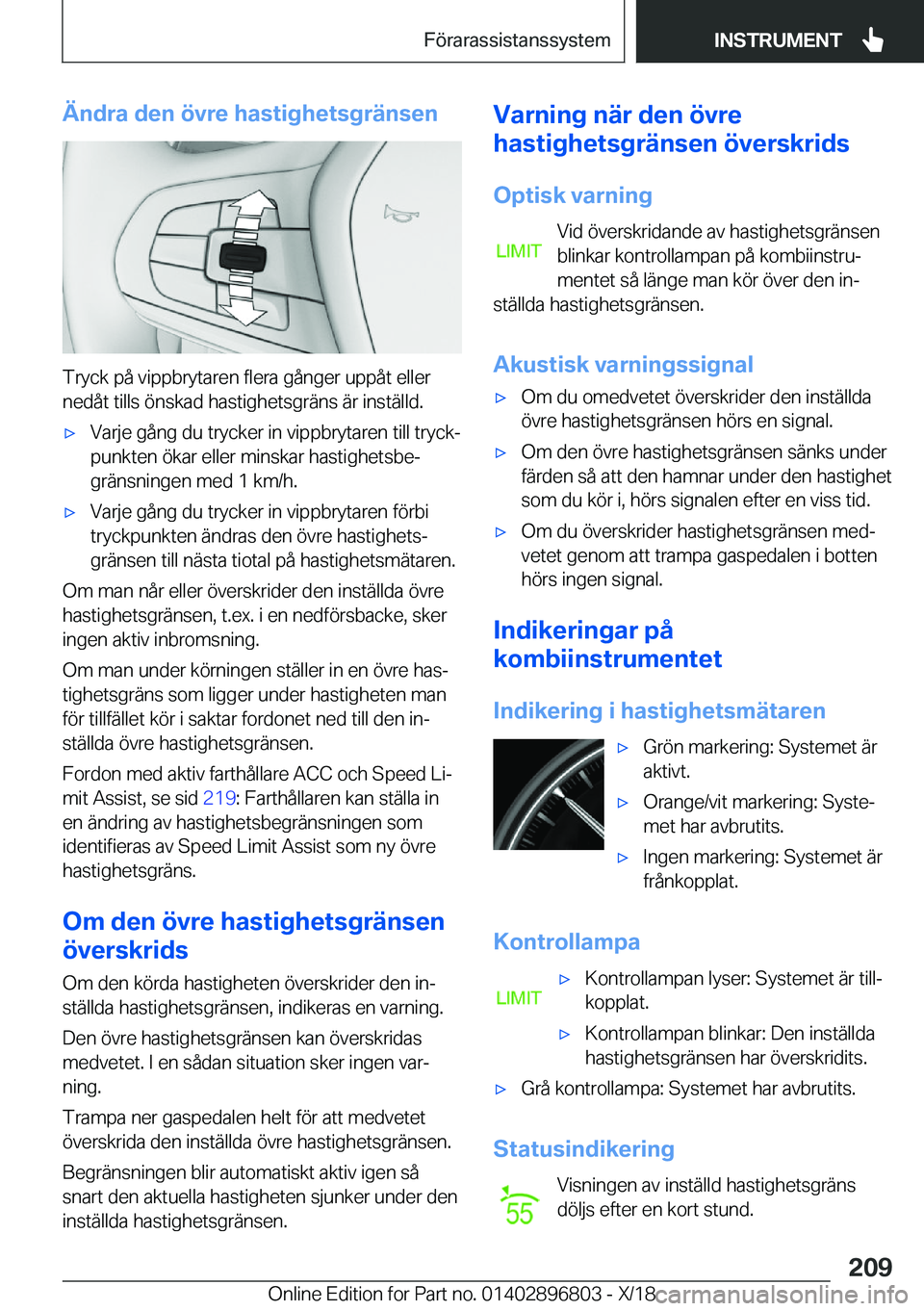 BMW 7 SERIES 2019  InstruktionsbÖcker (in Swedish) �Ä�n�d�r�a��d�e�n��