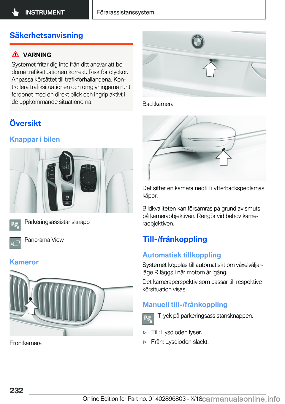 BMW 7 SERIES 2019  InstruktionsbÖcker (in Swedish) �S�ä�k�e�r�h�e�t�s�a�n�v�i�s�n�i�n�g
�V�A�R�N�I�N�G
�S�y�s�t�e�m�e�t��f�r�i�t�a�r��d�i�g��i�n�t�e��f�r�å�n��d�i�t�t��a�n�s�v�a�r��a�t�t��b�ej �d�