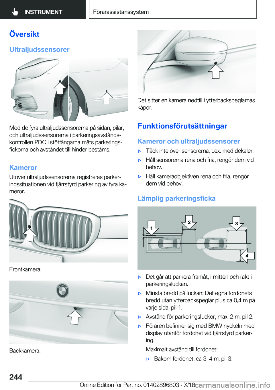 BMW 7 SERIES 2019  InstruktionsbÖcker (in Swedish) �