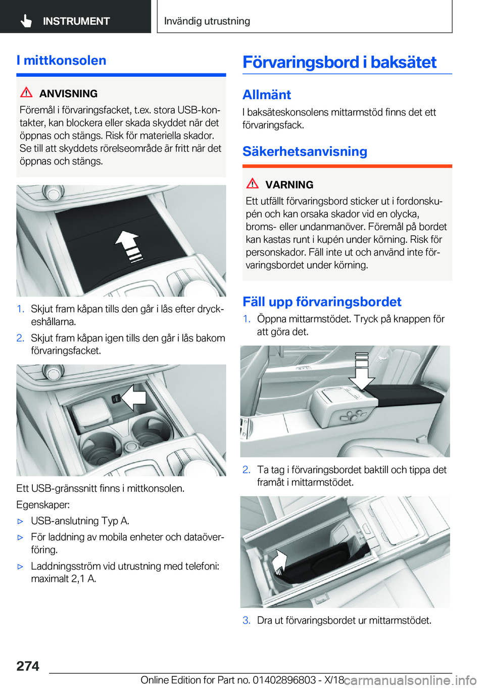 BMW 7 SERIES 2019  InstruktionsbÖcker (in Swedish) �I��m�i�t�t�k�o�n�s�o�l�e�n
�A�N�V�I�S�N�I�N�G
�F�
