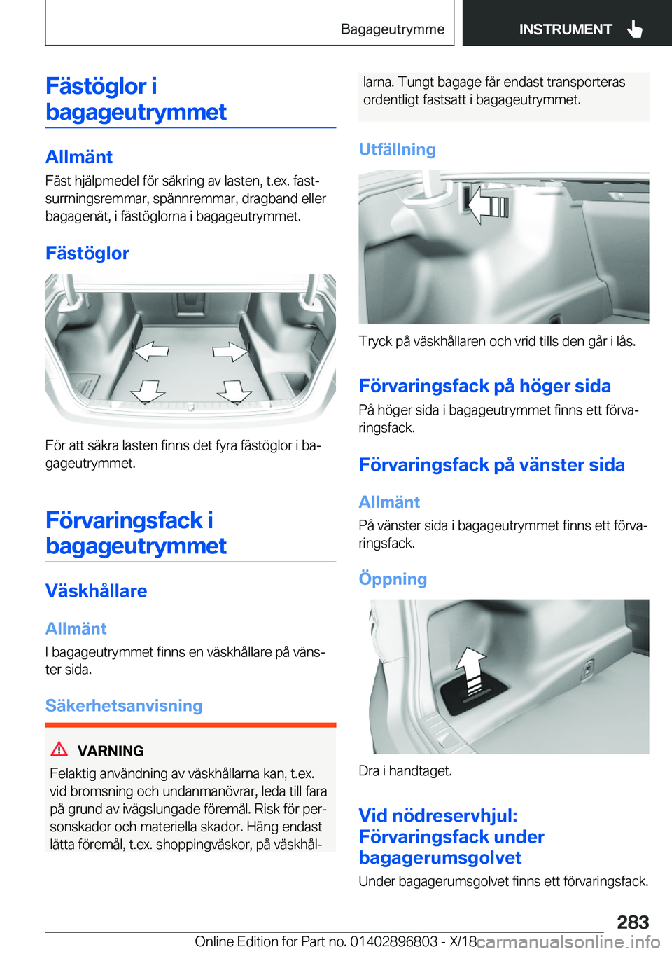 BMW 7 SERIES 2019  InstruktionsbÖcker (in Swedish) �F�ä�s�t�