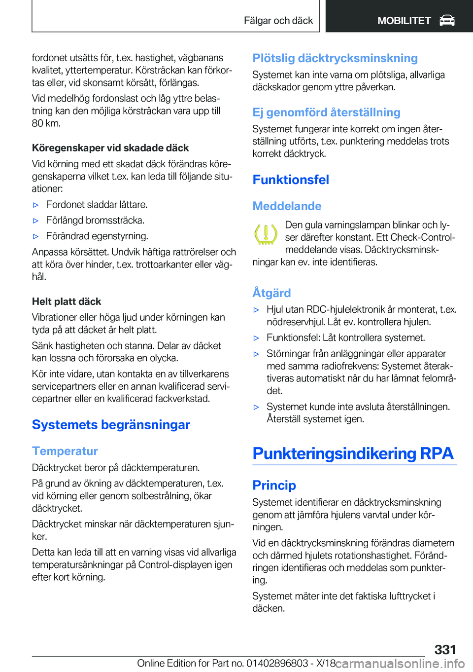 BMW 7 SERIES 2019  InstruktionsbÖcker (in Swedish) �f�o�r�d�o�n�e�t��u�t�s�ä�t�t�s��f�