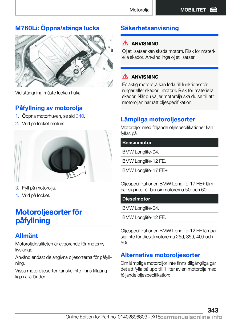 BMW 7 SERIES 2019  InstruktionsbÖcker (in Swedish) �M�7�6�0�L�i�:��