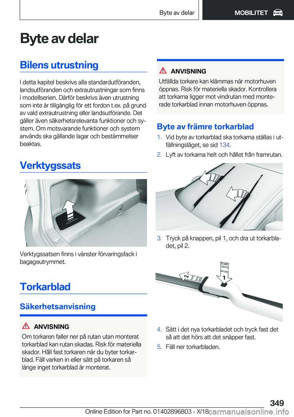 BMW 7 SERIES 2019  InstruktionsbÖcker (in Swedish) �B�y�t�e��a�v��d�e�l�a�r�B�i�l�e�n�s��u�t�r�u�s�t�n�i�n�g
�I��d�e�t�t�a��k�a�p�i�t�e�l��b�e�s�k�r�i�v�s��a�l�l�a��s�t�a�n�d�a�r�d�u�t�f�