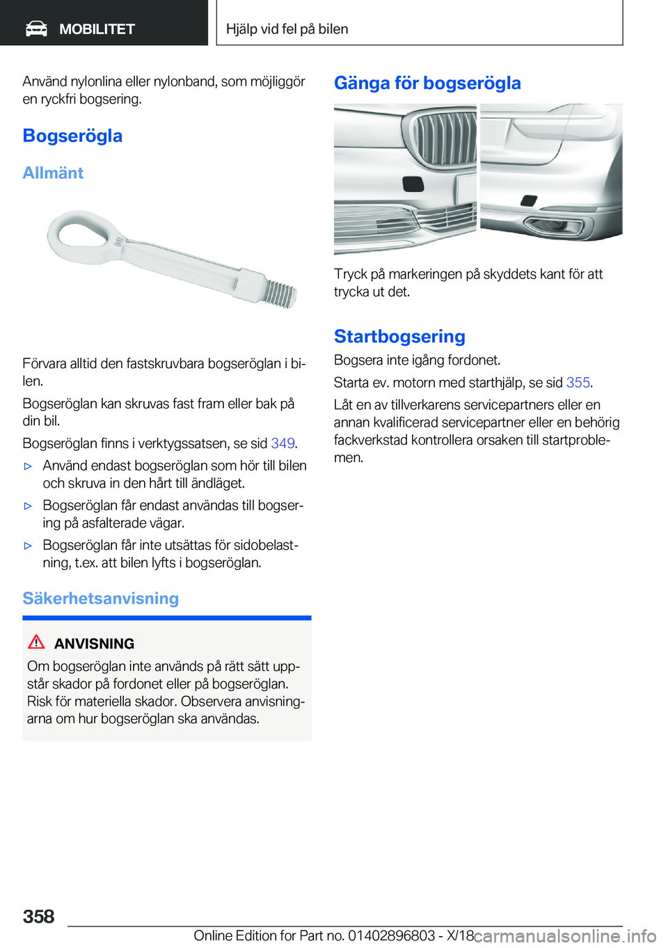 BMW 7 SERIES 2019  InstruktionsbÖcker (in Swedish) �A�n�v�ä�n�d��n�y�l�o�n�l�i�n�a��e�l�l�e�r��n�y�l�o�n�b�a�n�d�,��s�o�m��m�
