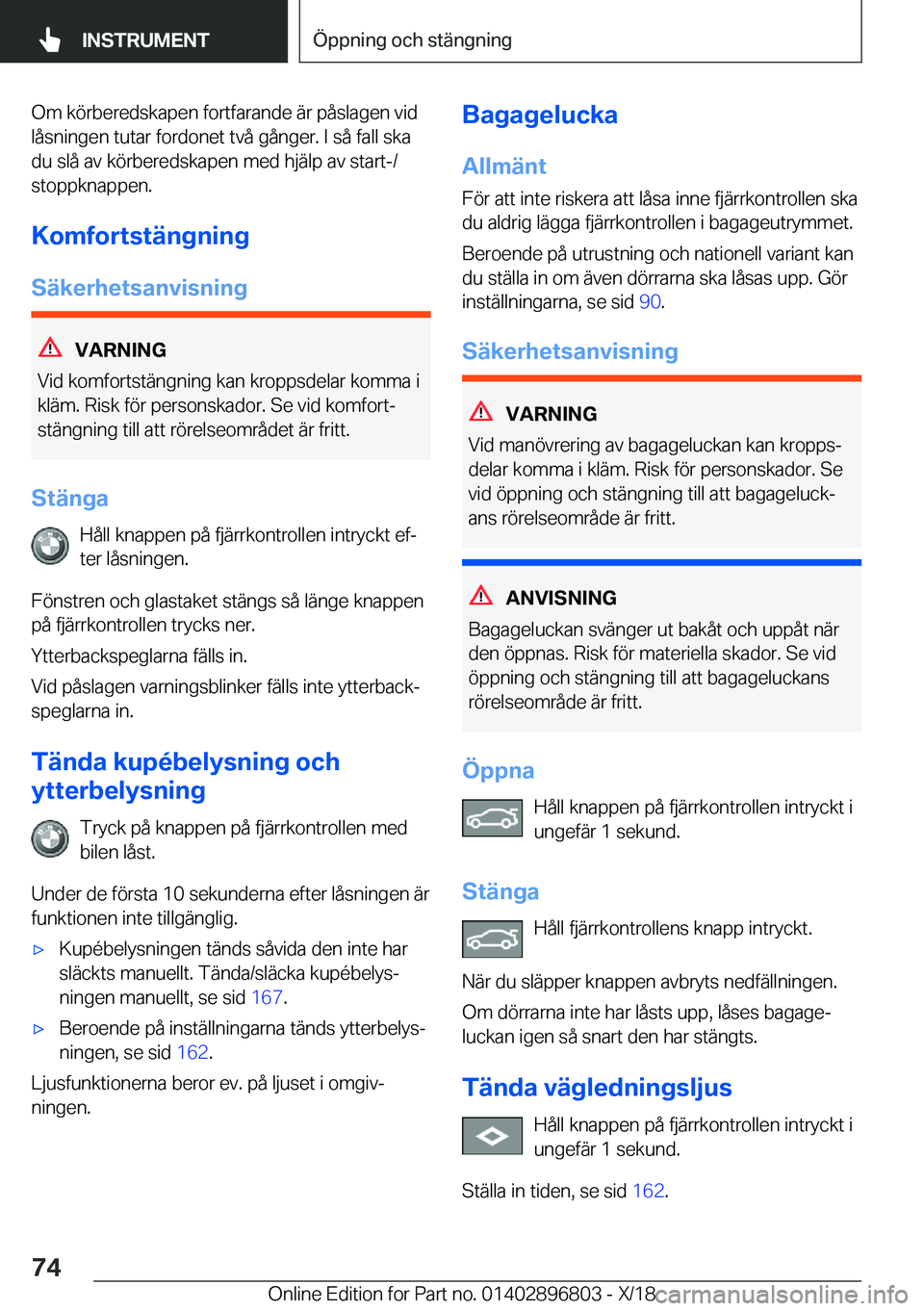 BMW 7 SERIES 2019  InstruktionsbÖcker (in Swedish) �O�m��k�
